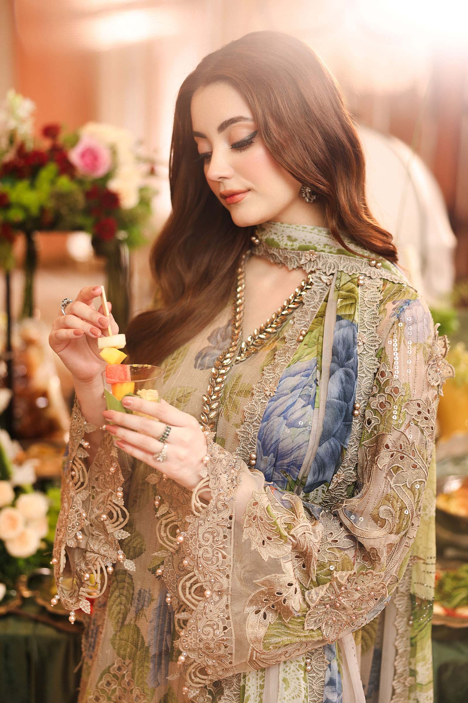 Embroidered Chiffon Suit coffee Pakistani fashion outfit in coffee…